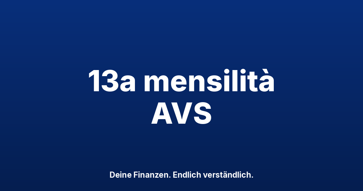 13a mensilità AVS: pagamento a dicembre, votazione il 29.11.