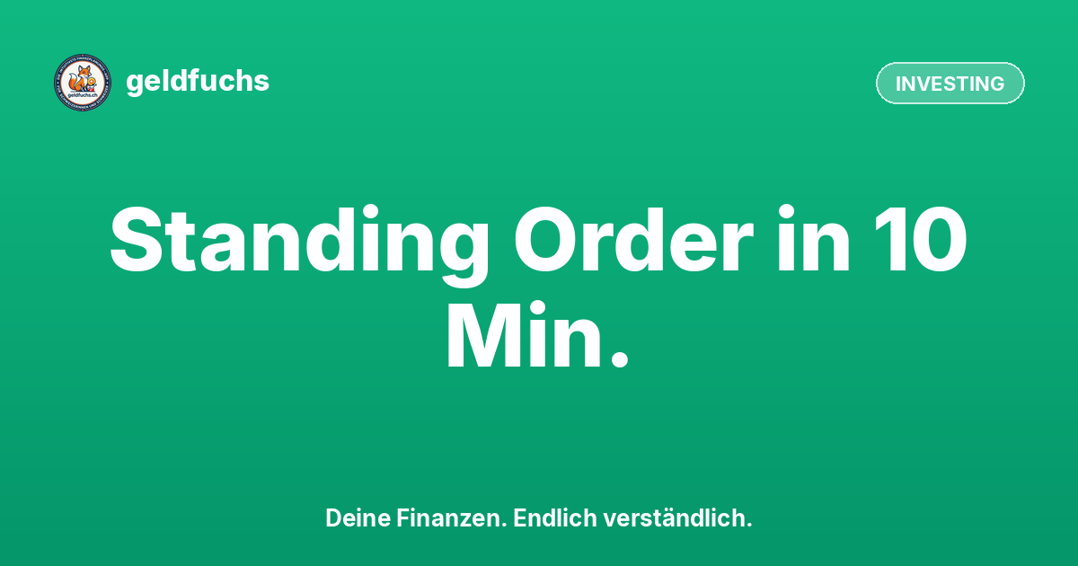 ETF Savings Plan with Standing Order: Set Up findependent in 10 Minutes