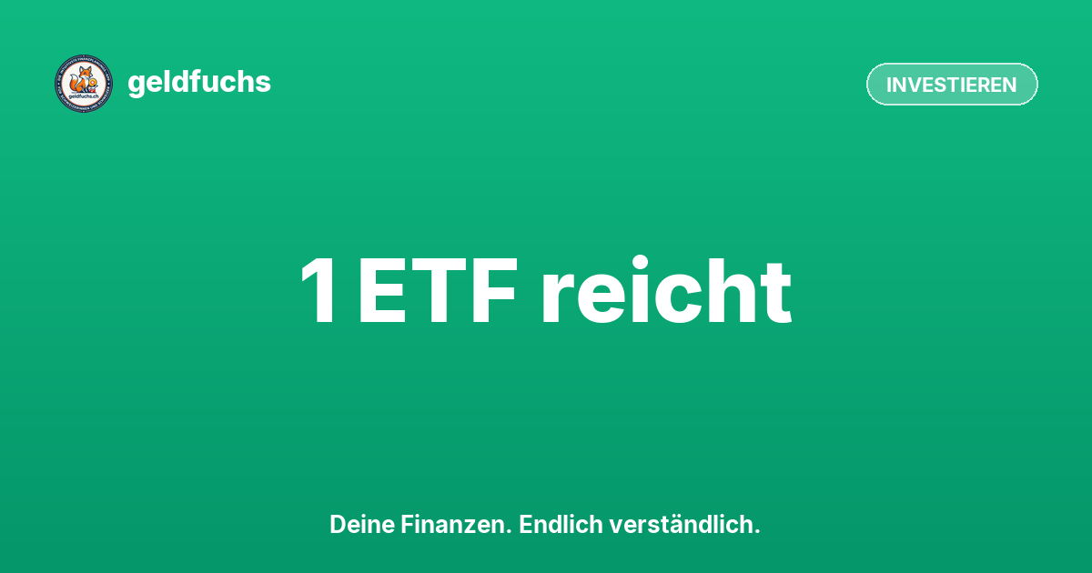 Beitragsbild Warum ein weltweiter ETF für 90% der Anleger reicht