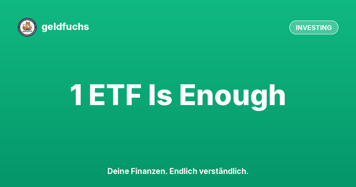 Why One Global ETF Is Enough for 90% of Investors